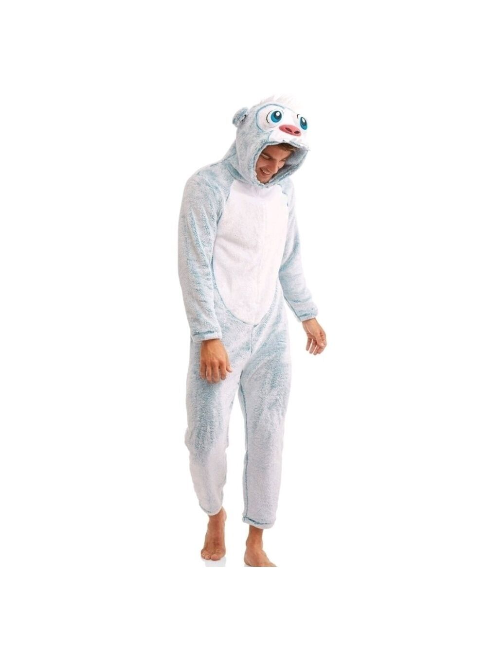 🎃 L • Briefly Stated • Light Blue and White Yeti (Abominable Snowman)Onesie